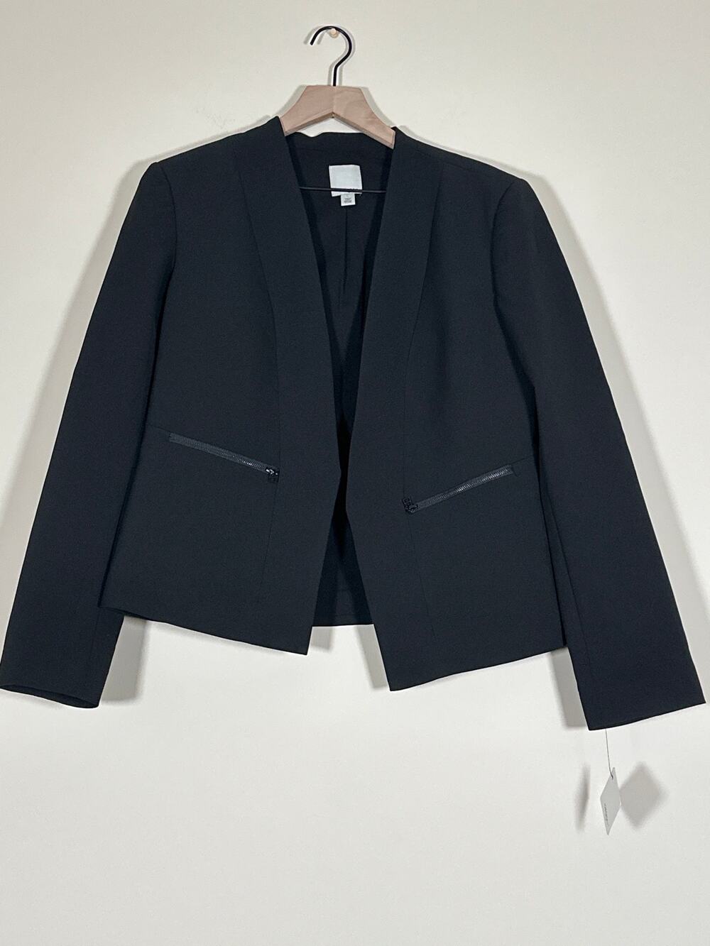 Halogen Black Tailored Peplum Blazer Jacket Size Large NWT